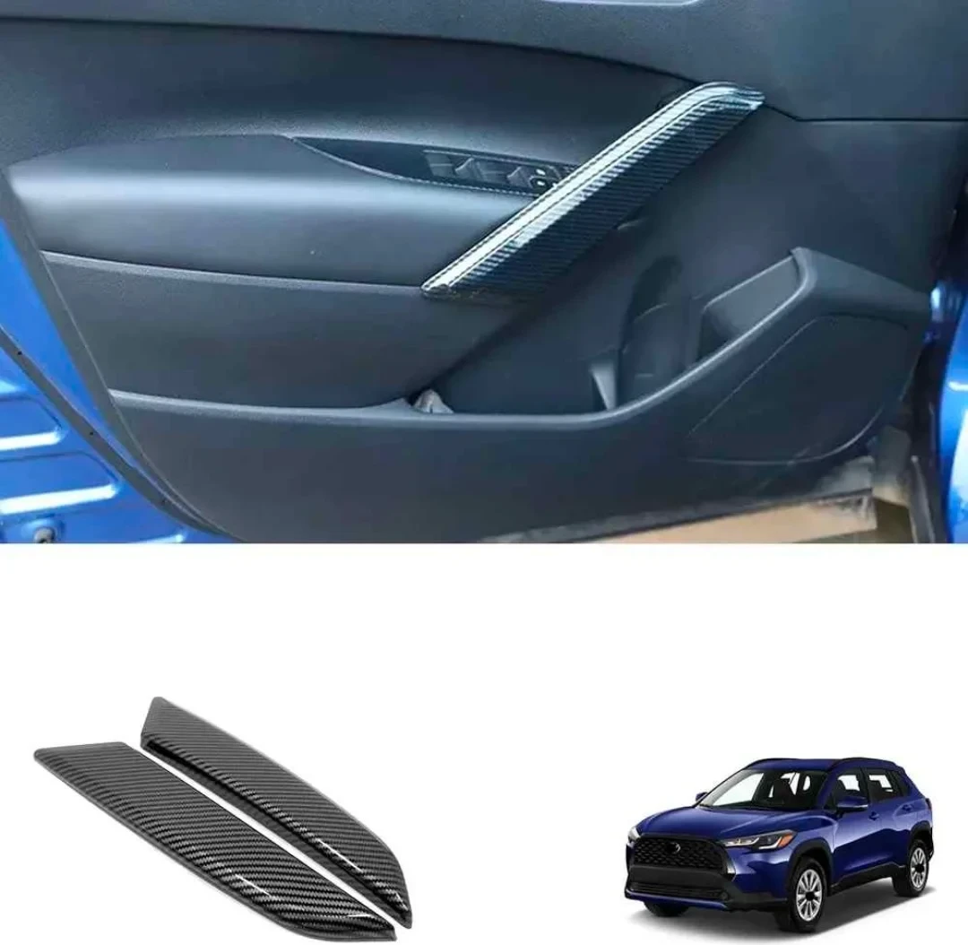 Toyota Corolla Cross 2020-2025 Interior Door Armrest Strip Cover Trim (Carbon Fiber)